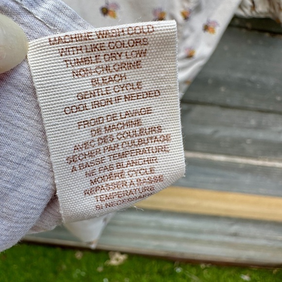 Free People Tiny Floral Bouquets Puff Sleeve Button Down Shirt - Picture 9 of 10